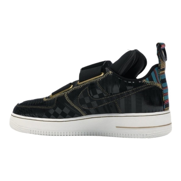 Nike Air Force 1 Utility Bhm QS "Black/Metallic Gold" Men's Shoe - Picture 3 of 13